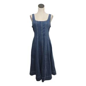 chinese dress ladies Sev Linen Cap-Sleeve Midi Dress